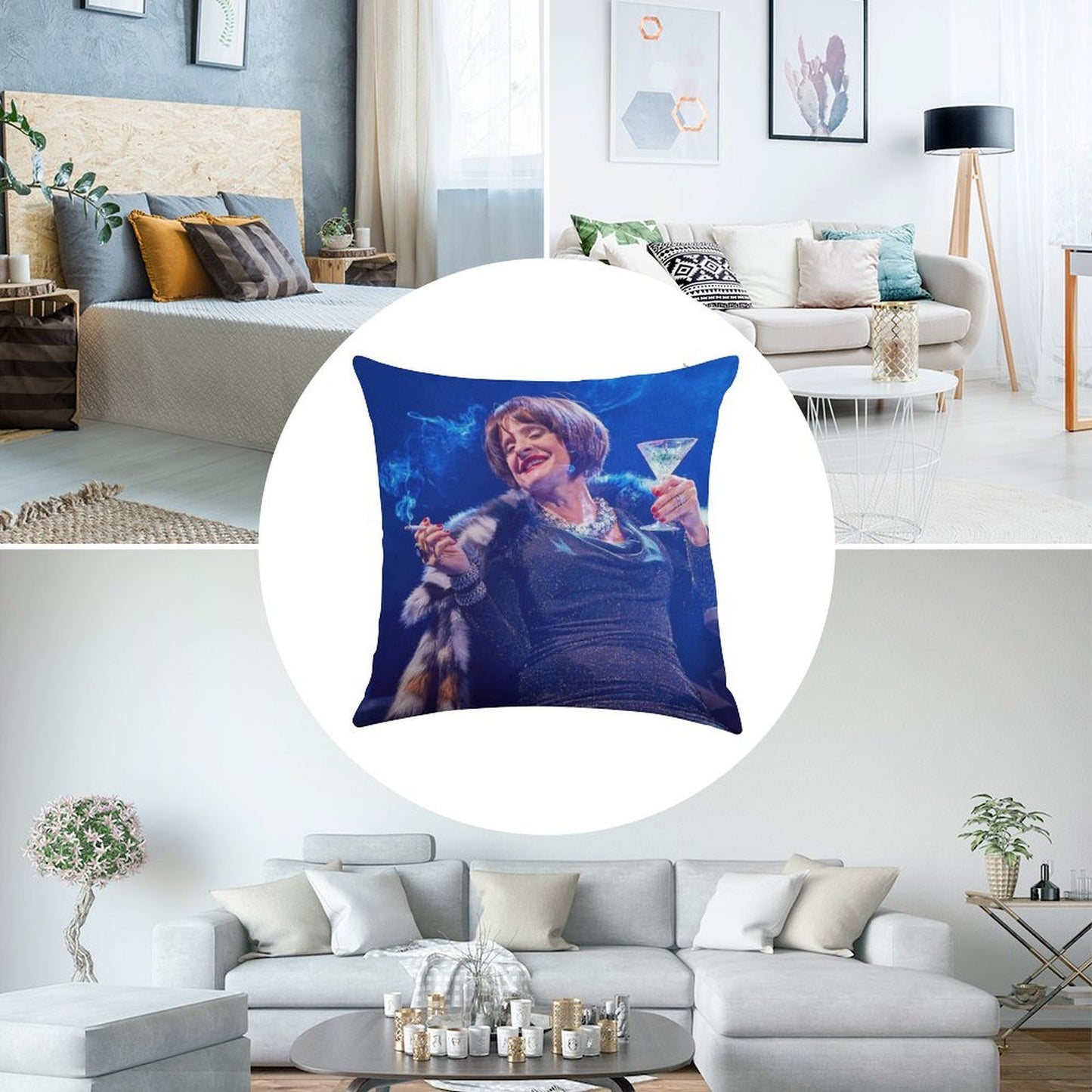 Patti LuPone As Joanne in Company Linen Throw Pillow Cover