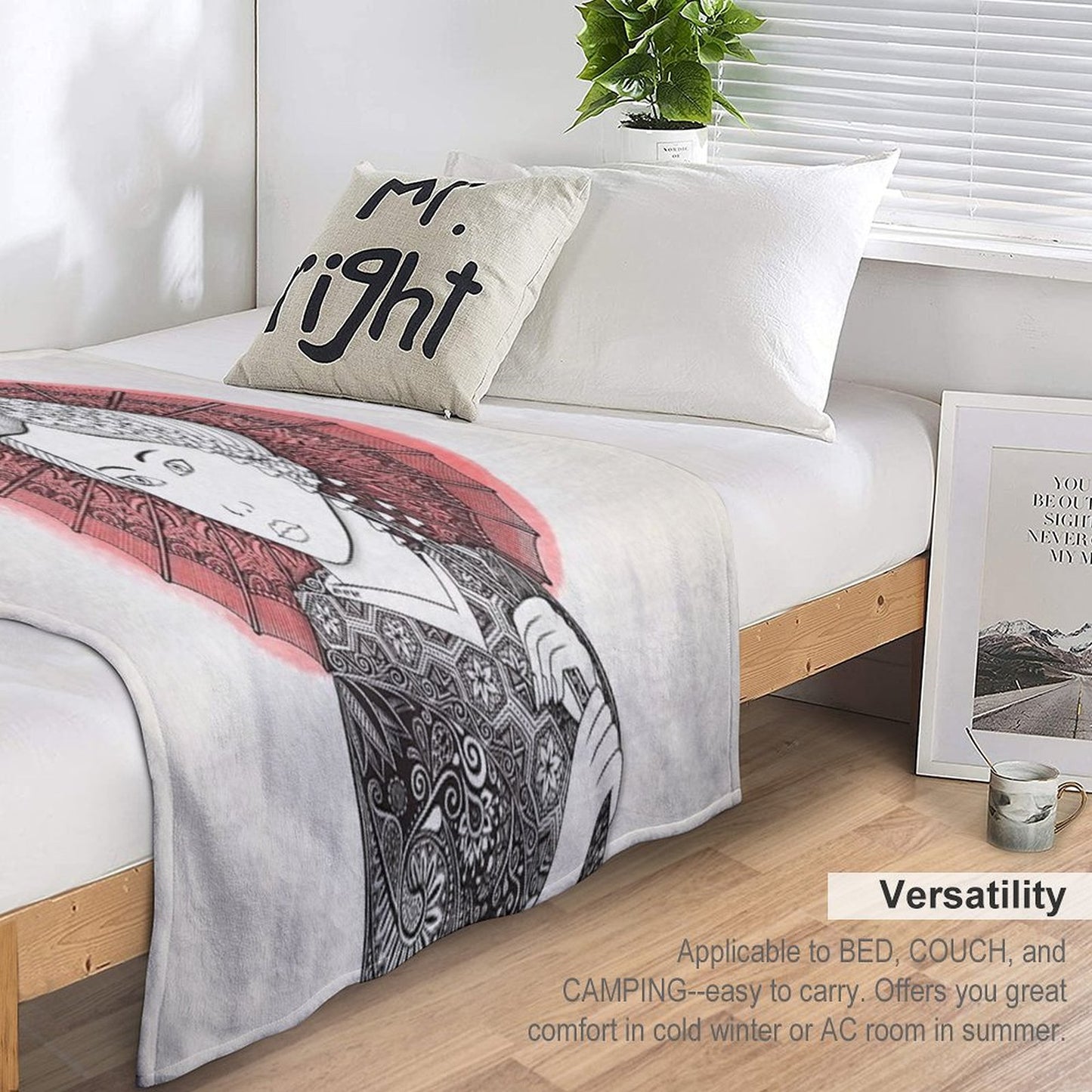 Japanese Flag And Geisha Throw Blanket