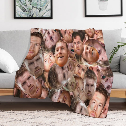 Canelo Álvarez - Boxing Face Pattern Throw Blanket