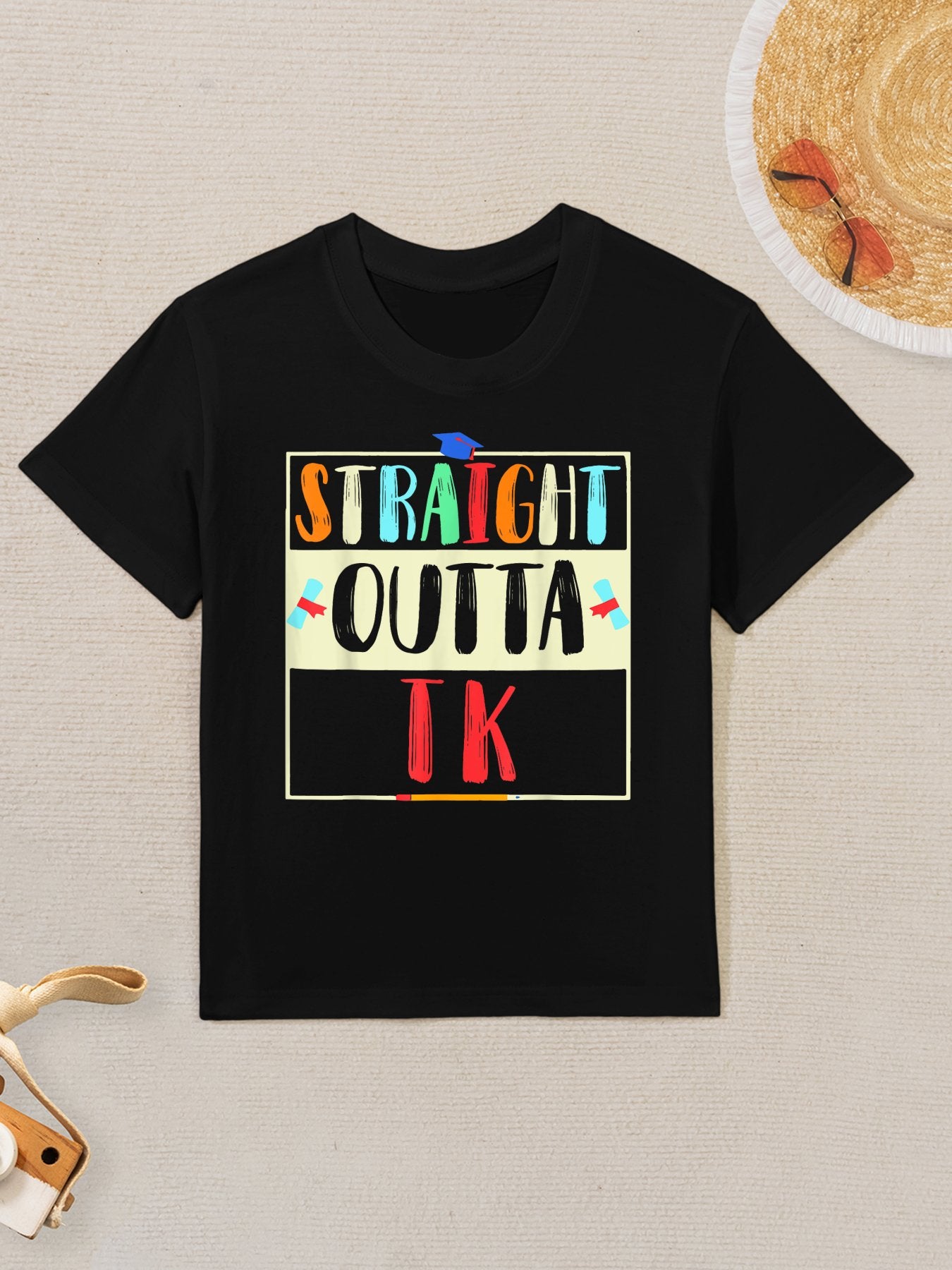 Straight Outta TK Graduate TK Graduation Transitional Kinder Kids T-Shirt
