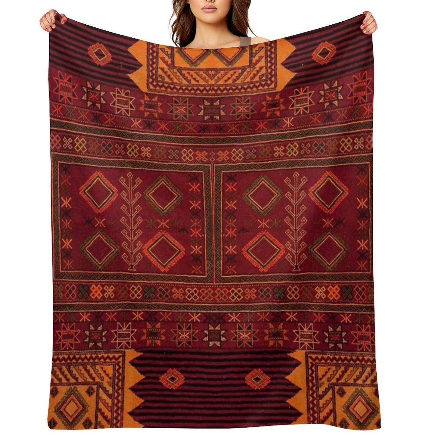 Traditional Moroccan Artwork Design Throw Blanket