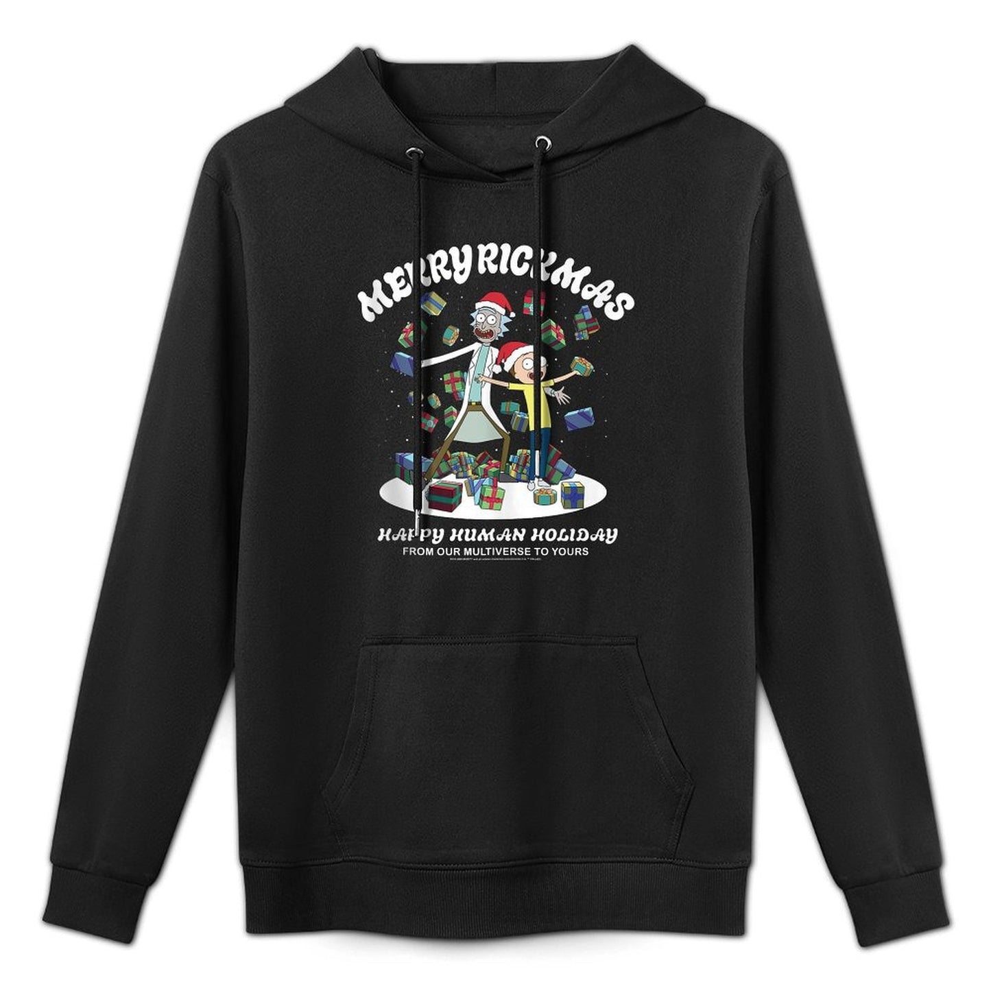 Rick And Morty Christmas Merry Rickmas Dark Shrink-Resistant Hoodie