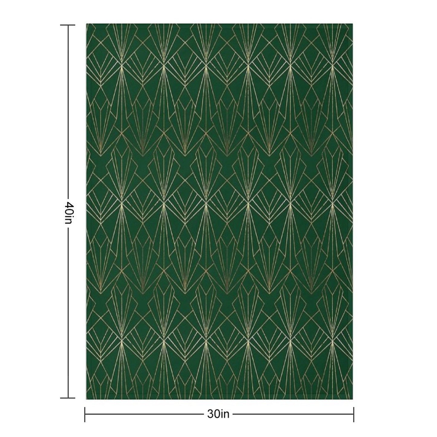 Art Deco in Emerald Green Throw Blanket