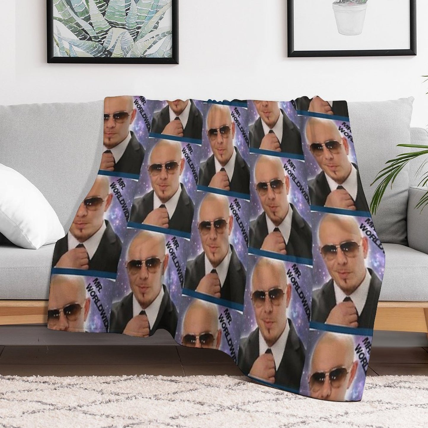 Mr Worldwide Throw Blanket
