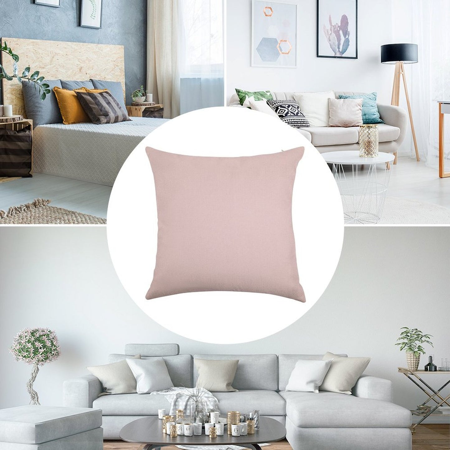 BEAUTIFUL COLORS BLUSH PINK COTTON CANDY LIGHT PINK OVER 100 SHADES OF PINK AT OZCUSHIONS Linen Throw Pillow Cover