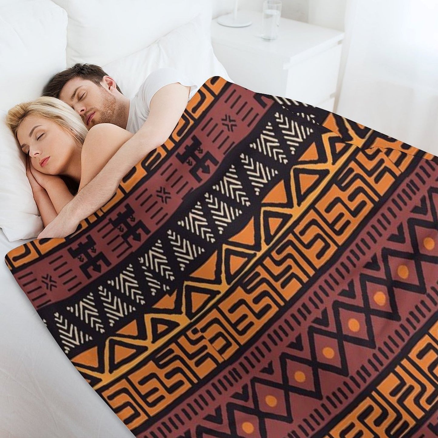 African Tribal Mudcloth Pattern Throw Blanket