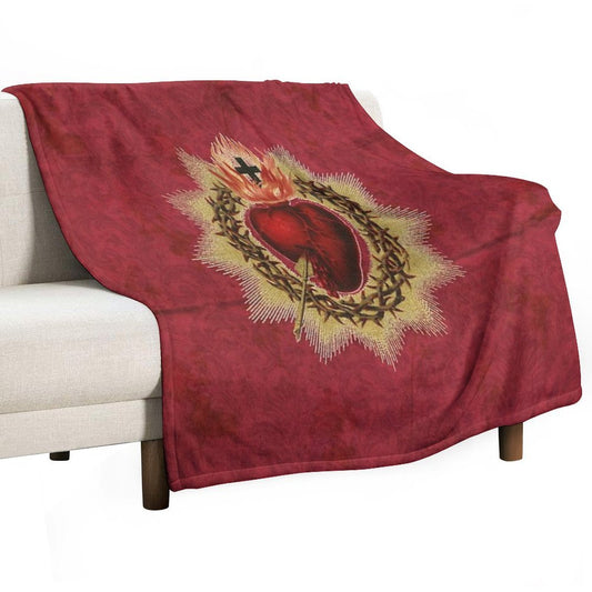 Stop, Sacred Heart Throw Blanket