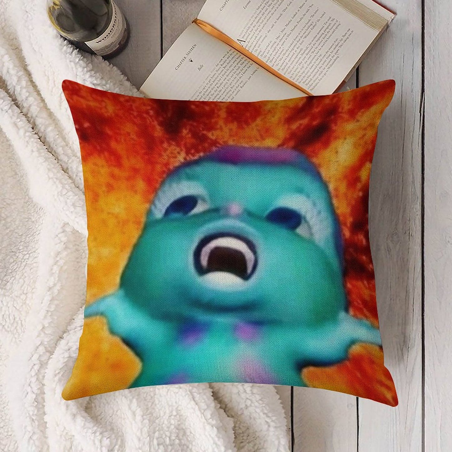 Bibble Meme Linen Throw Pillow Cover
