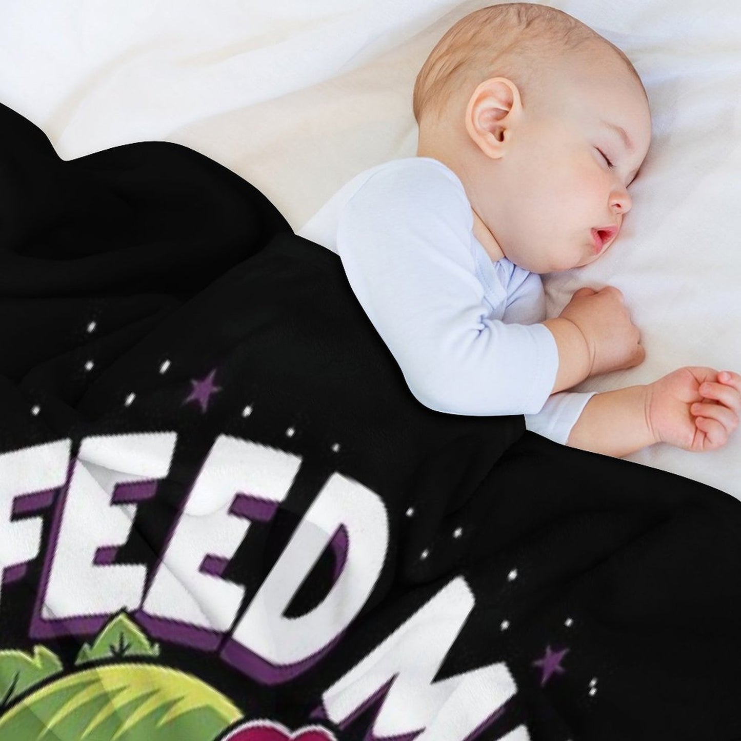 Spooky Horror Feed Me - Creepy Cute Audrey Plant - Horror Musical Throw Blanket