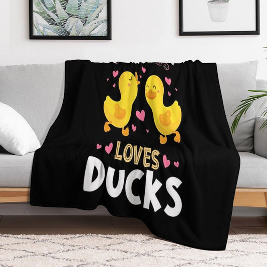 Just A Girl Who Loves Ducks Gift Throw Blanket