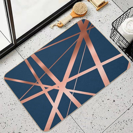 Navy Rose Gold Luxe Bath Mat