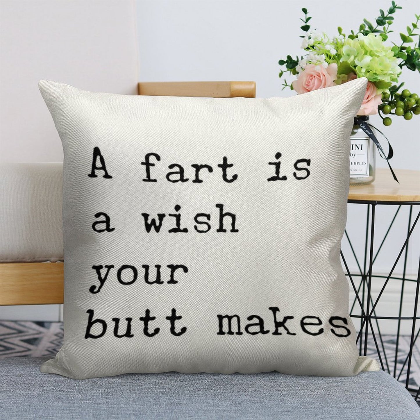 Farts Linen Throw Pillow Cover