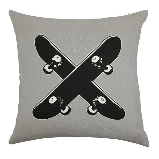 Skate X Linen Throw Pillow Cover
