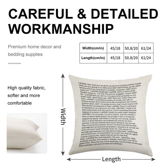 Amy March's Economic Proposition Speech Linen Throw Pillow Cover