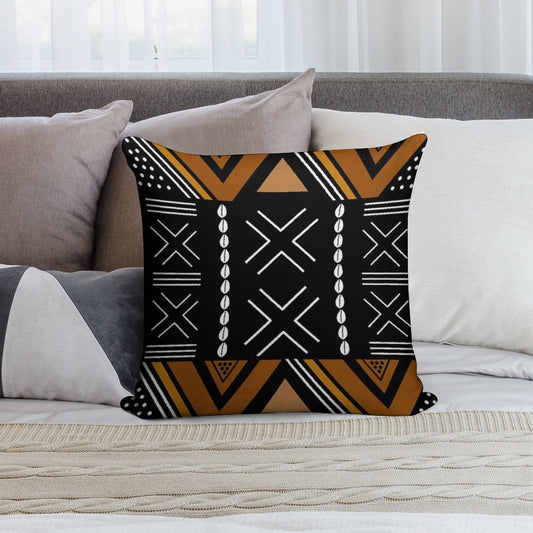 African Mud Cloth Bogolan Design Soft Gift Ready Throw Pillow
