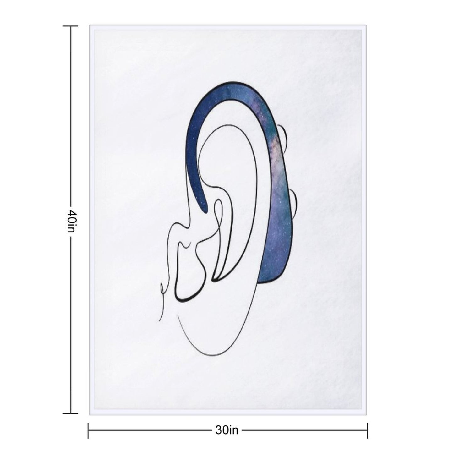 Copy of Hearing Aid Line Art with Blue Sky And Clouds Throw Blanket