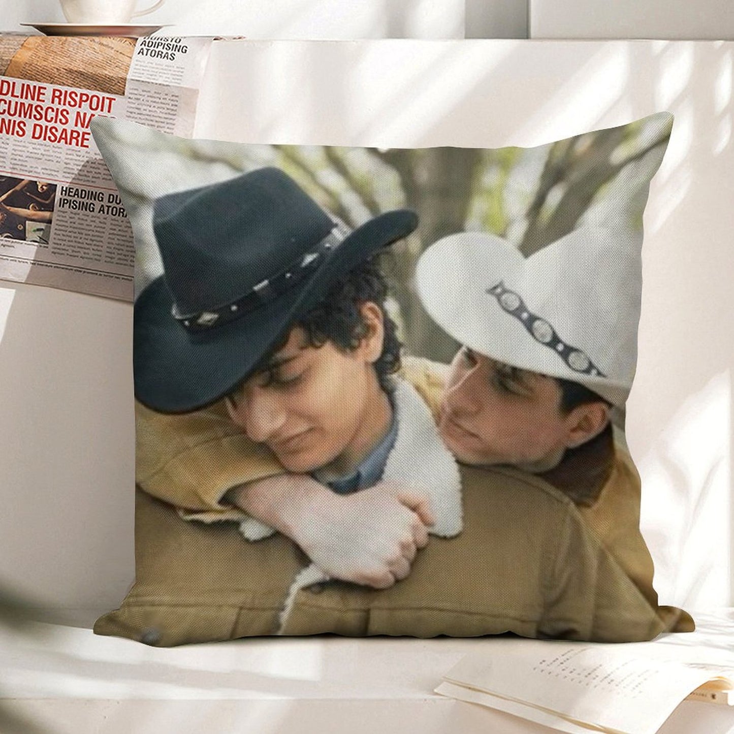 Slushy Noobz Brokeback Mountain Linen Throw Pillow Cover