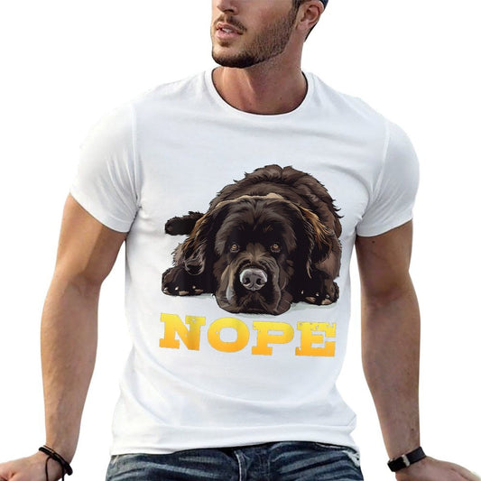 Newfoundland NOPE Stubborn Newfie Funny Dog Owners Stretchy T-Shirt