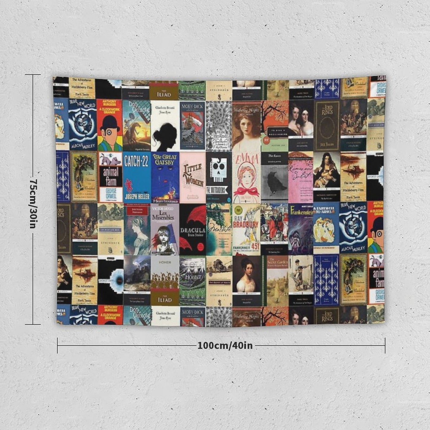 Classic Literature Book Covers Tapestry