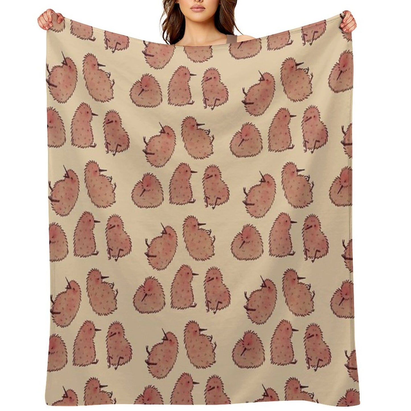 Cute Kiwi Birds Throw Blanket