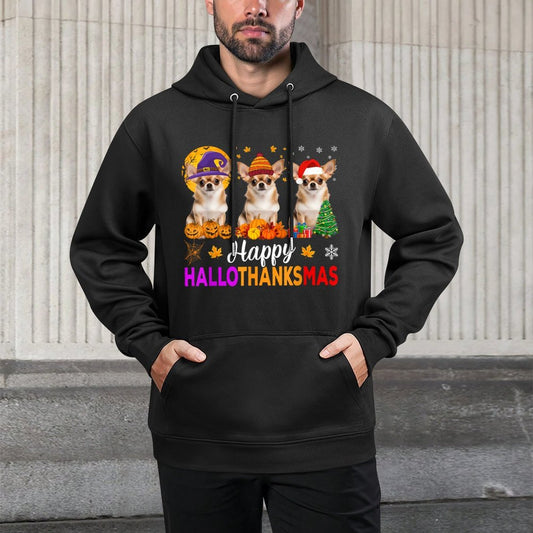 Chihuahua Dog Halloween Christmas Hallothanksmas Adjustable Hood Hoodie