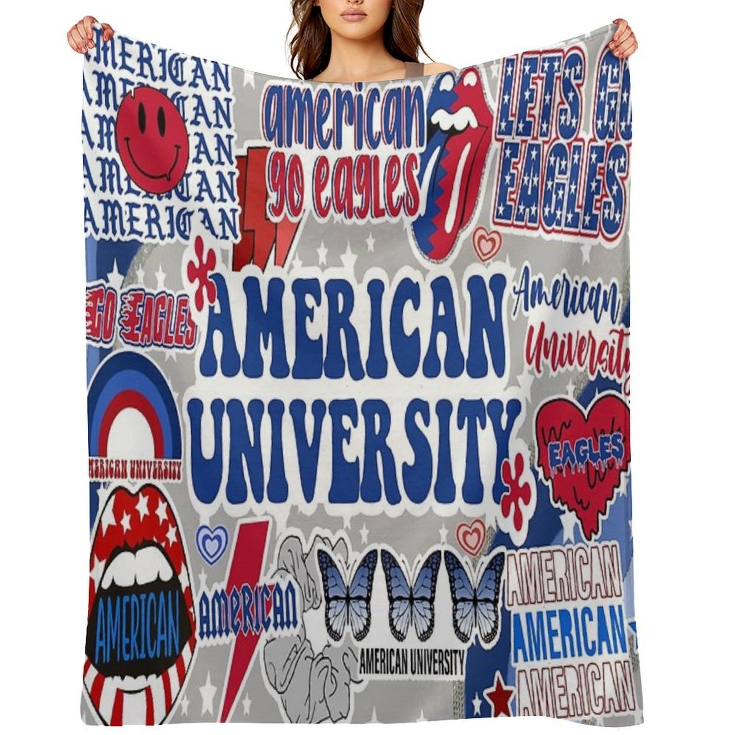 American Collage Throw Blanket