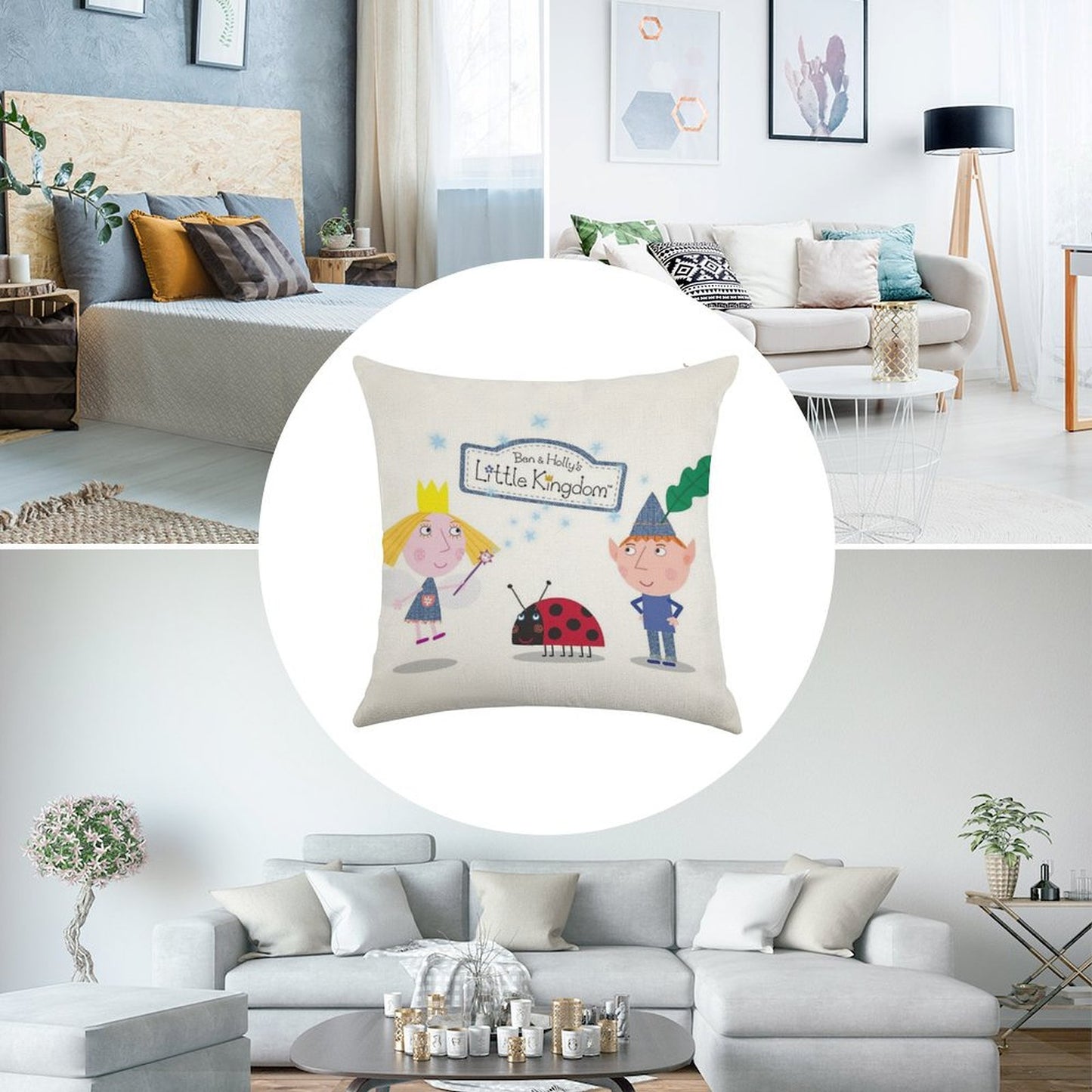 Ben And Holly Linen Throw Pillow Cover
