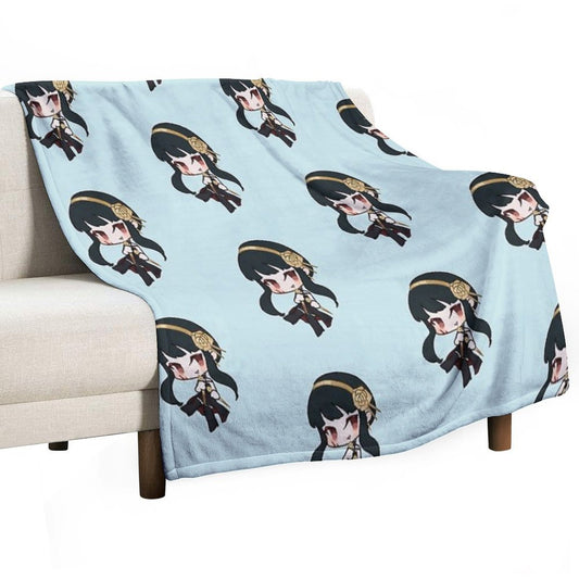 Yor Spy X Family Anime Character Chibi Style Throw Blanket