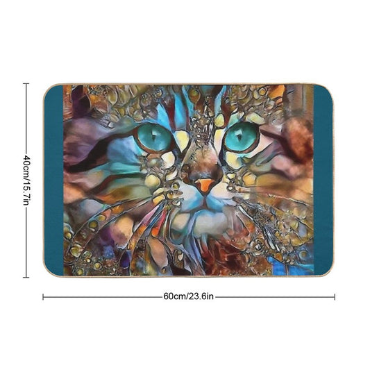 Andyna, Cat, Chat, Cat, Lea Roche Paintings Bath Mat