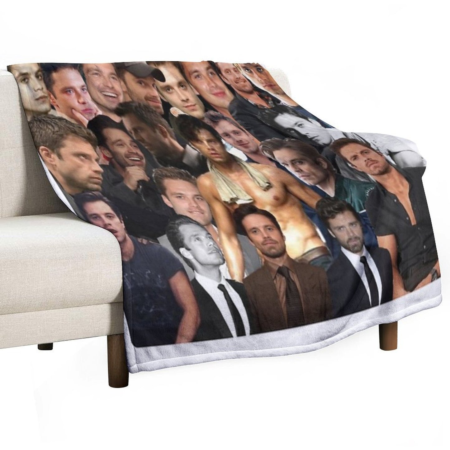 Sebastian Stan Collage Throw Blanket