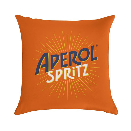 Aperol Spritz Orange Soft Shrink-Resistant Throw Pillow