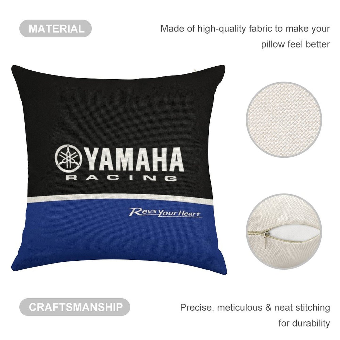 YAMAHA Race Linen Throw Pillow Cover