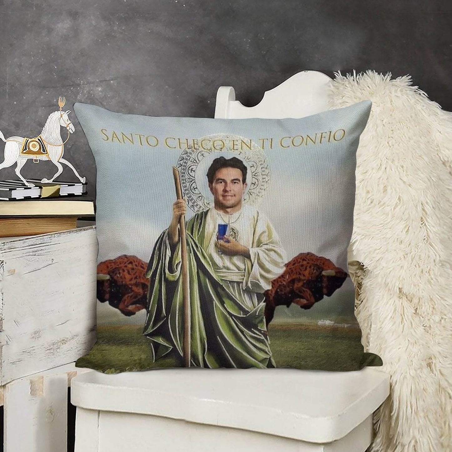 San Checo of The Tyres Linen Throw Pillow Cover