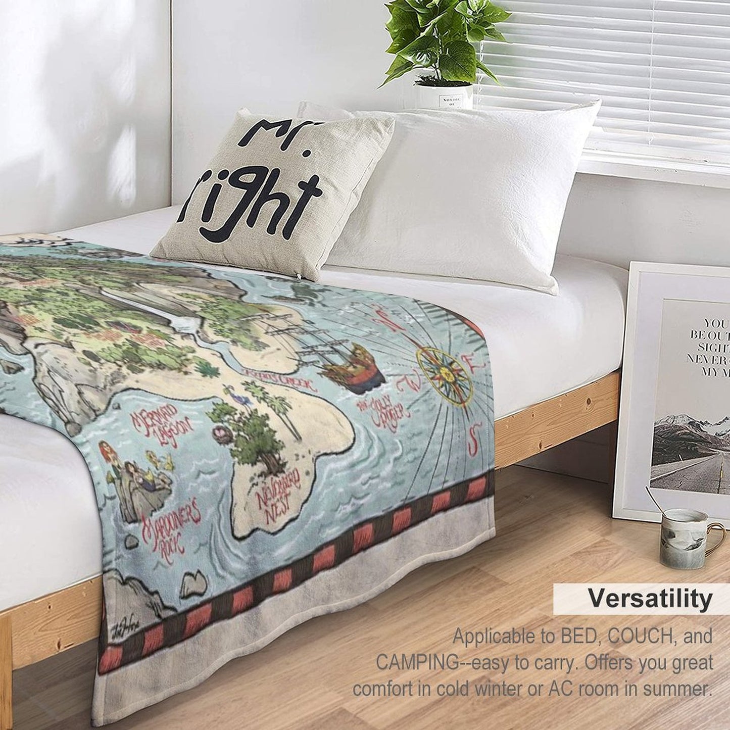 Neverland Map Throw Blanket