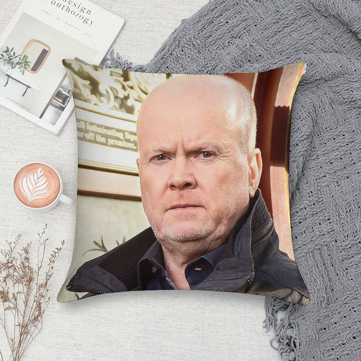 Phil Mitchell Eastenders And British TV Icon (Steve McFadden) Soft Gift Ready Throw Pillow