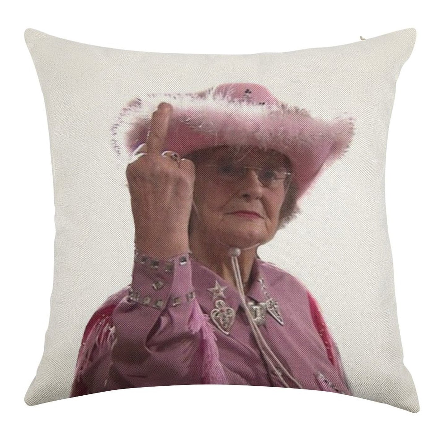 Doris Gavin & Stacey Middle Finger Linen Throw Pillow Cover