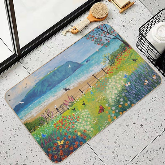 Garden Beside The Sea Bath Mat