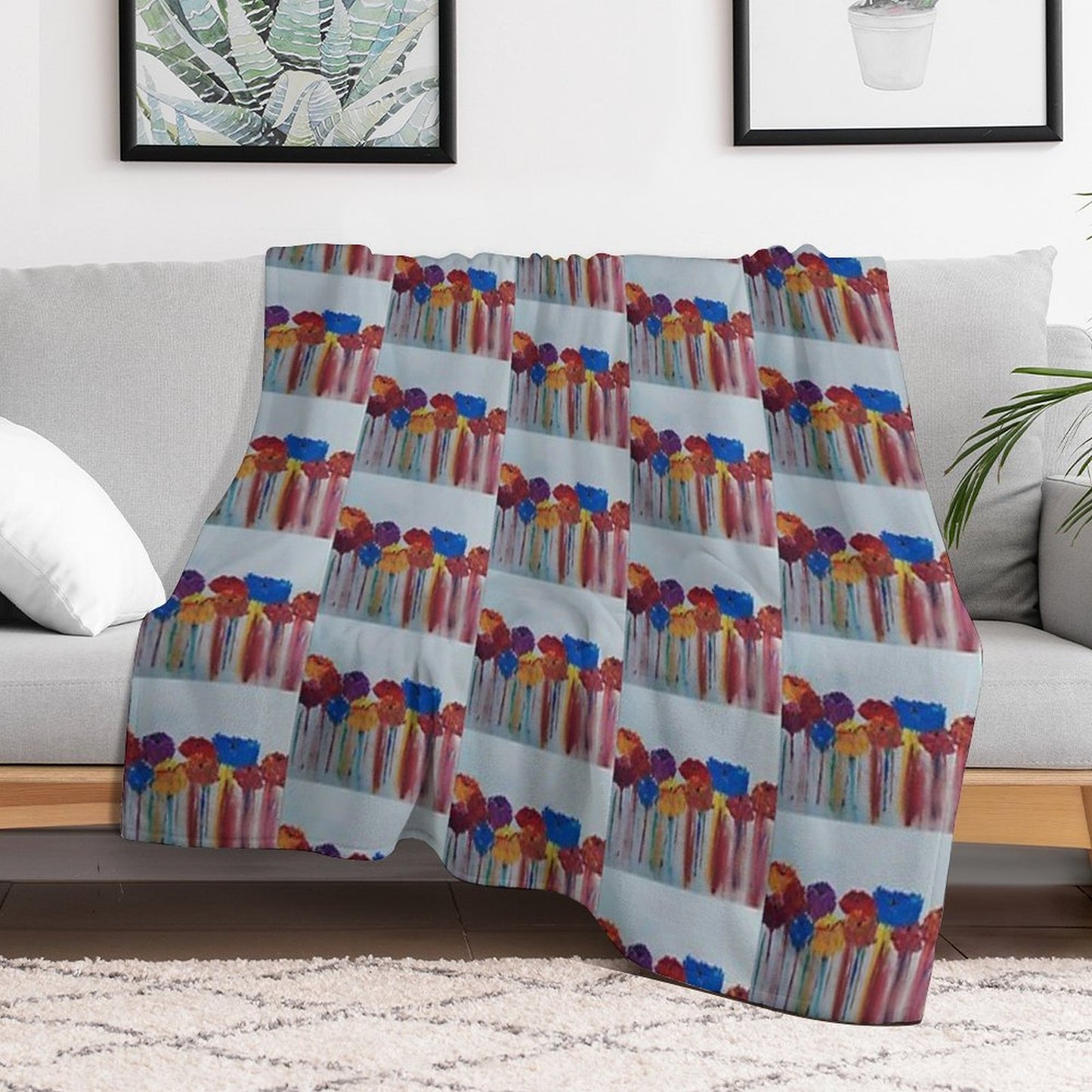 Abstract Bloom Throw Blanket