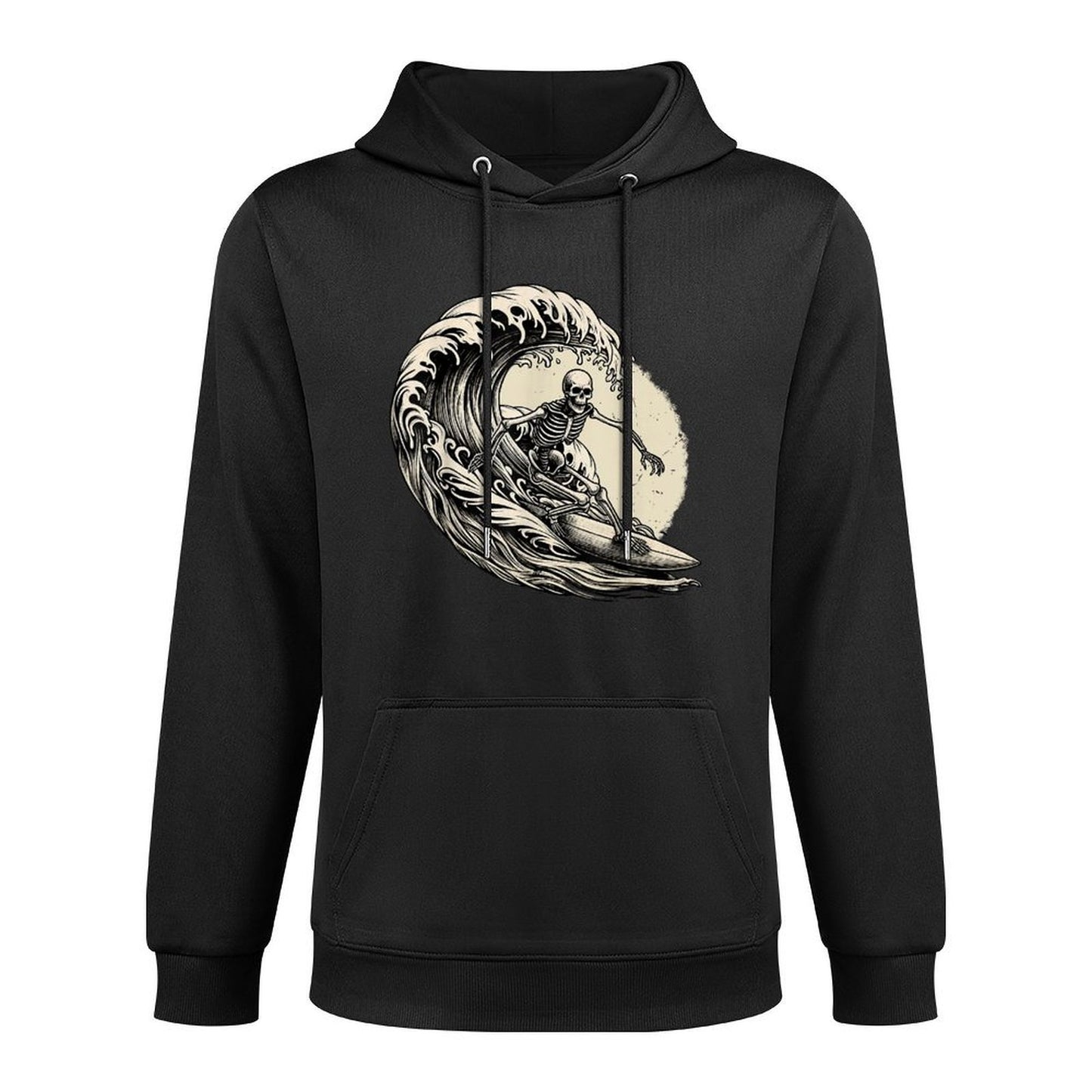 Skeleton Surfer Vintage Big Wave Surfing Funny Halloween Durable Construction Hoodie
