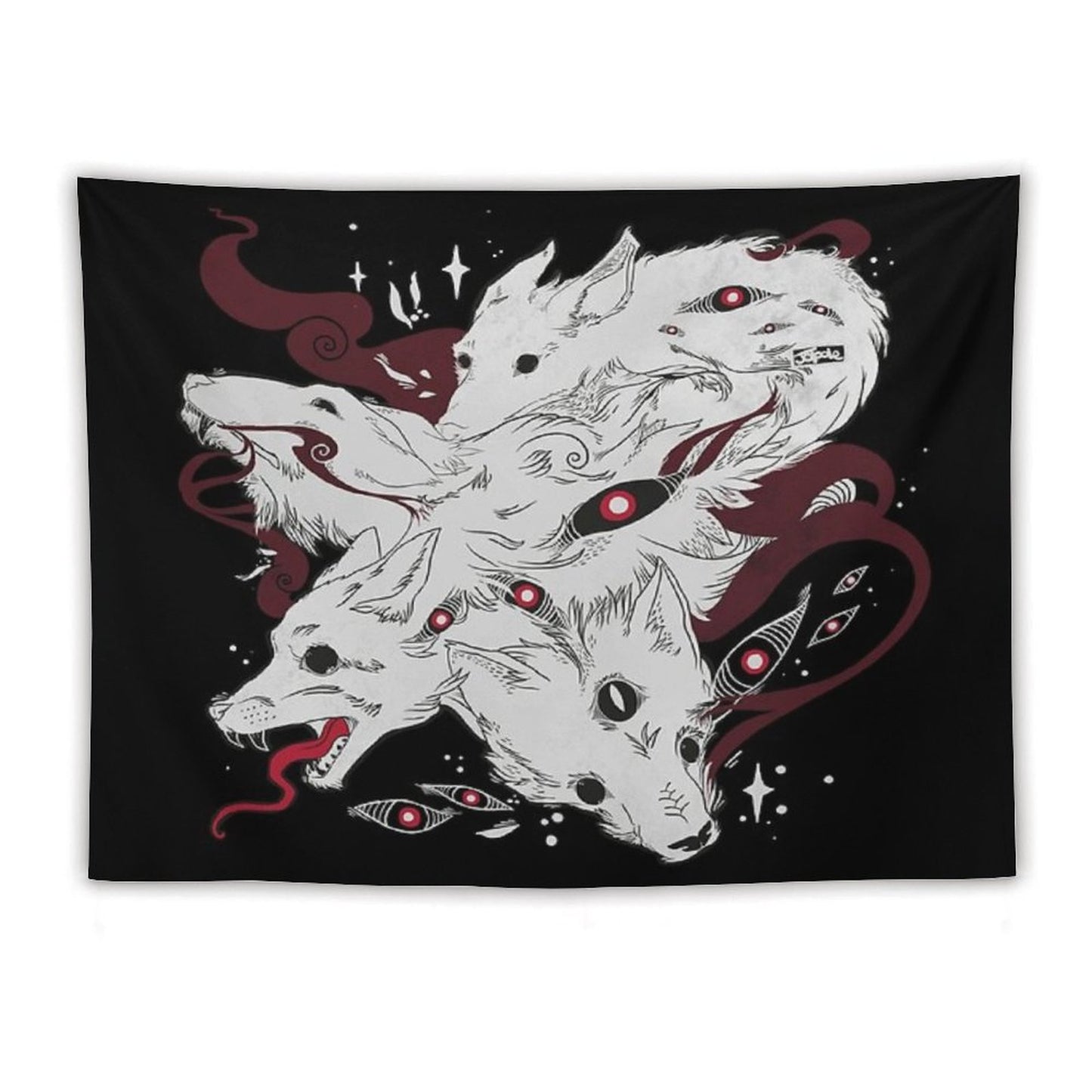 Wild Wolves With Many Eyes Tapestry