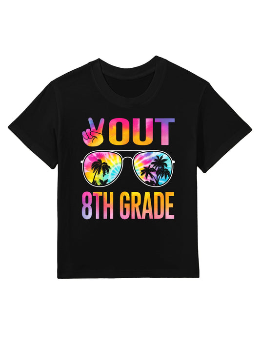 Peace Out 8th Grade Tie Dye Graduation Last Day Of School Kids T-Shirt