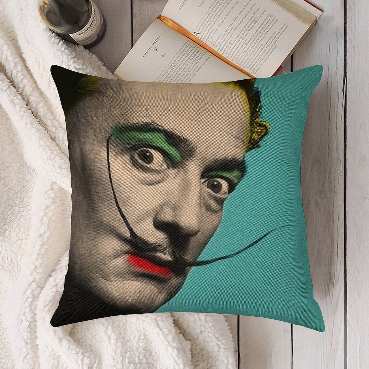 Salvador Dali Linen Throw Pillow Cover
