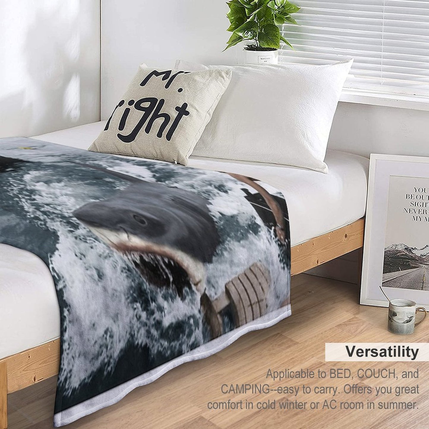 Jaws Photography Throw Blanket