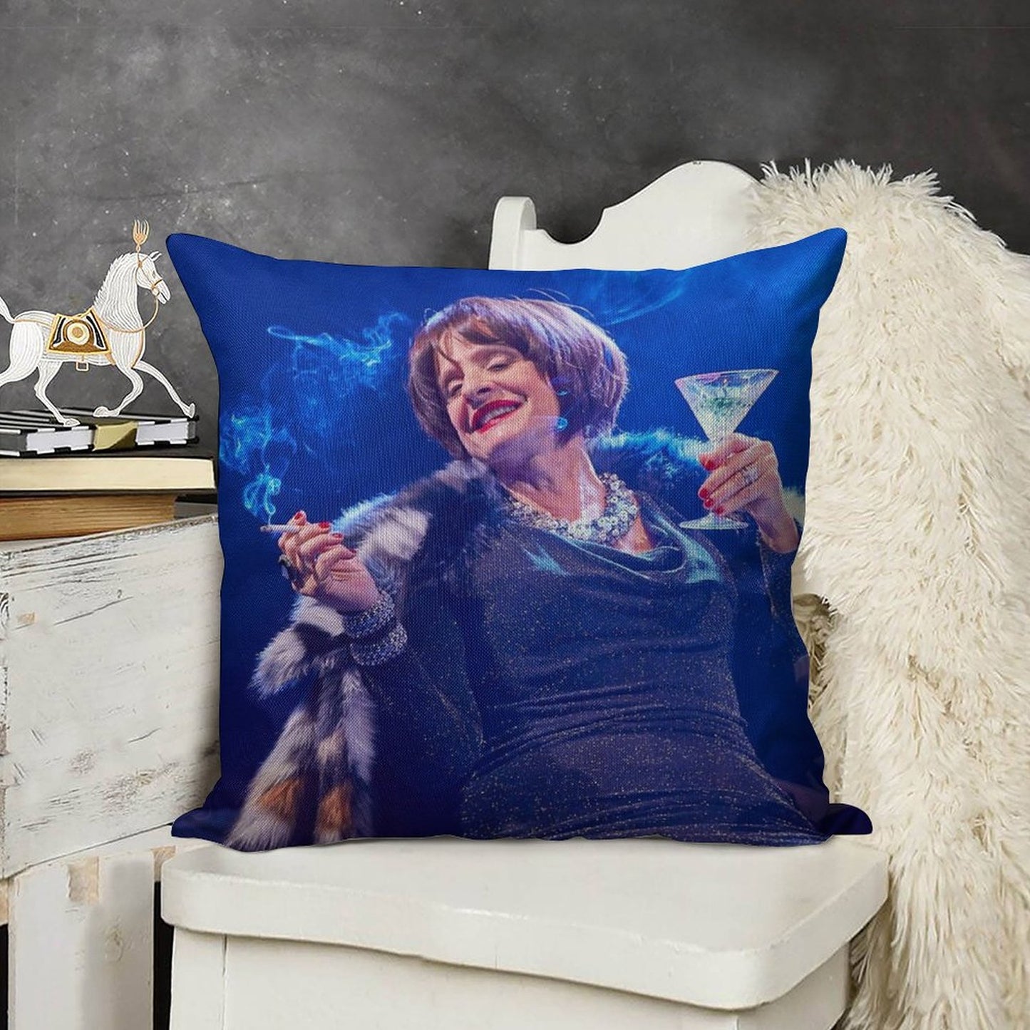 Patti LuPone As Joanne in Company Linen Throw Pillow Cover