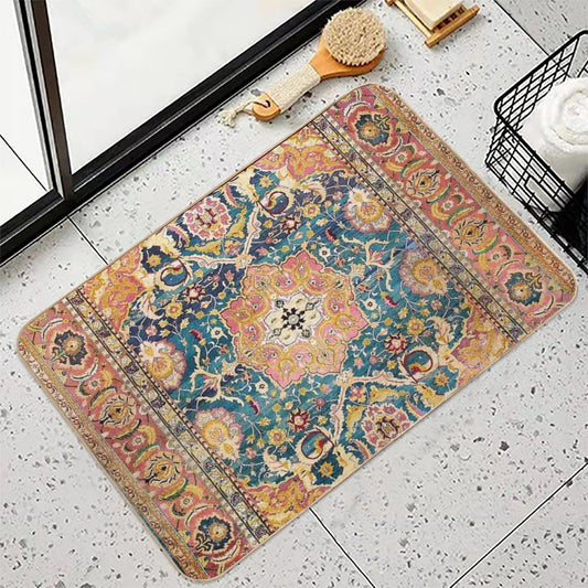 Amritsar Punjab North Indian Rug Print Bath Mat