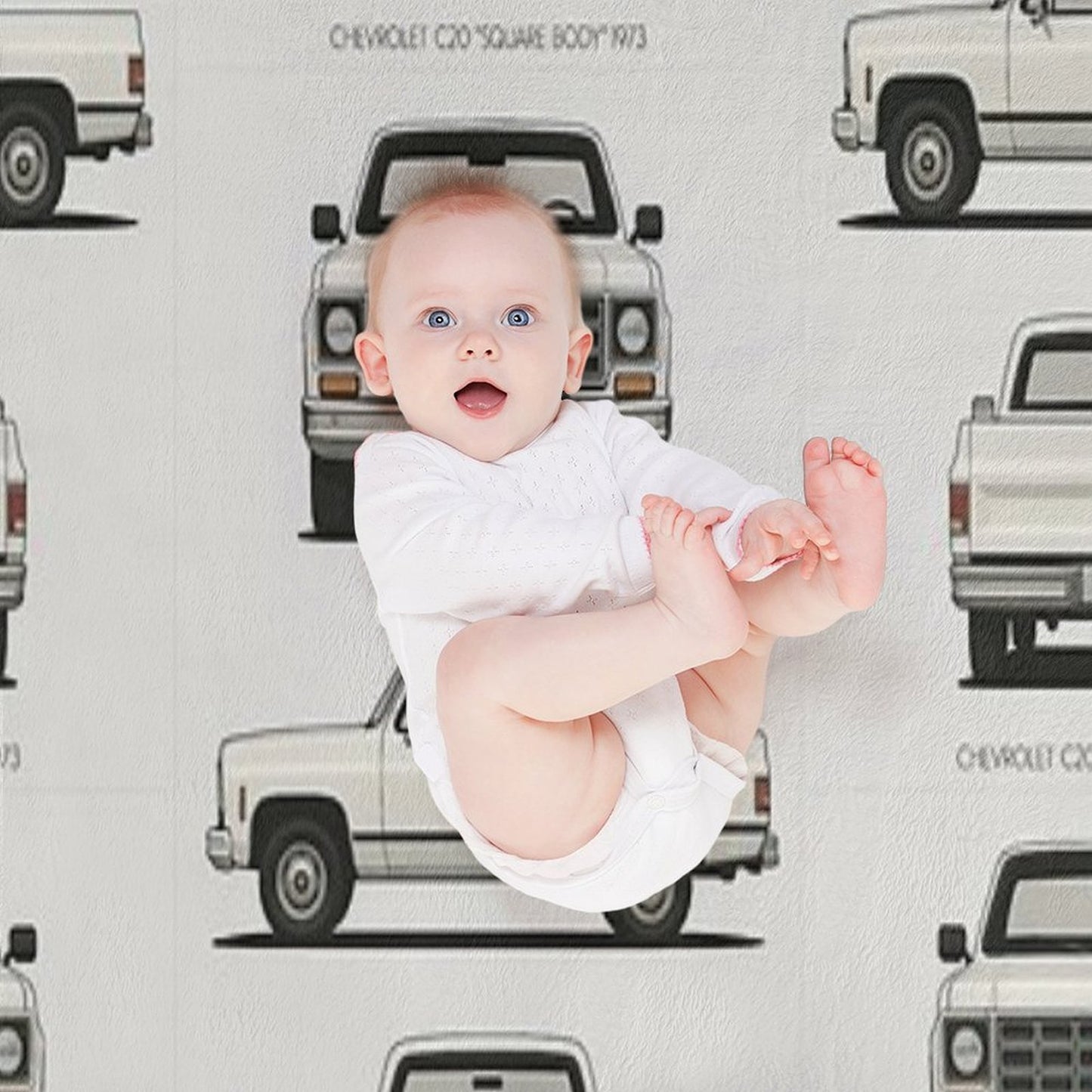 1973 C20 Square Body – Classic Chevy Pickup Triple-View Throw Blanket