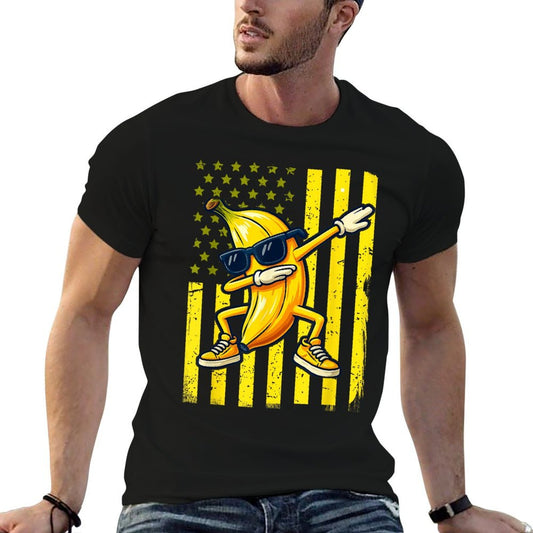 Graphic Banana Retro American Dabbing Banana Lover  Relaxed-fit T-Shirt