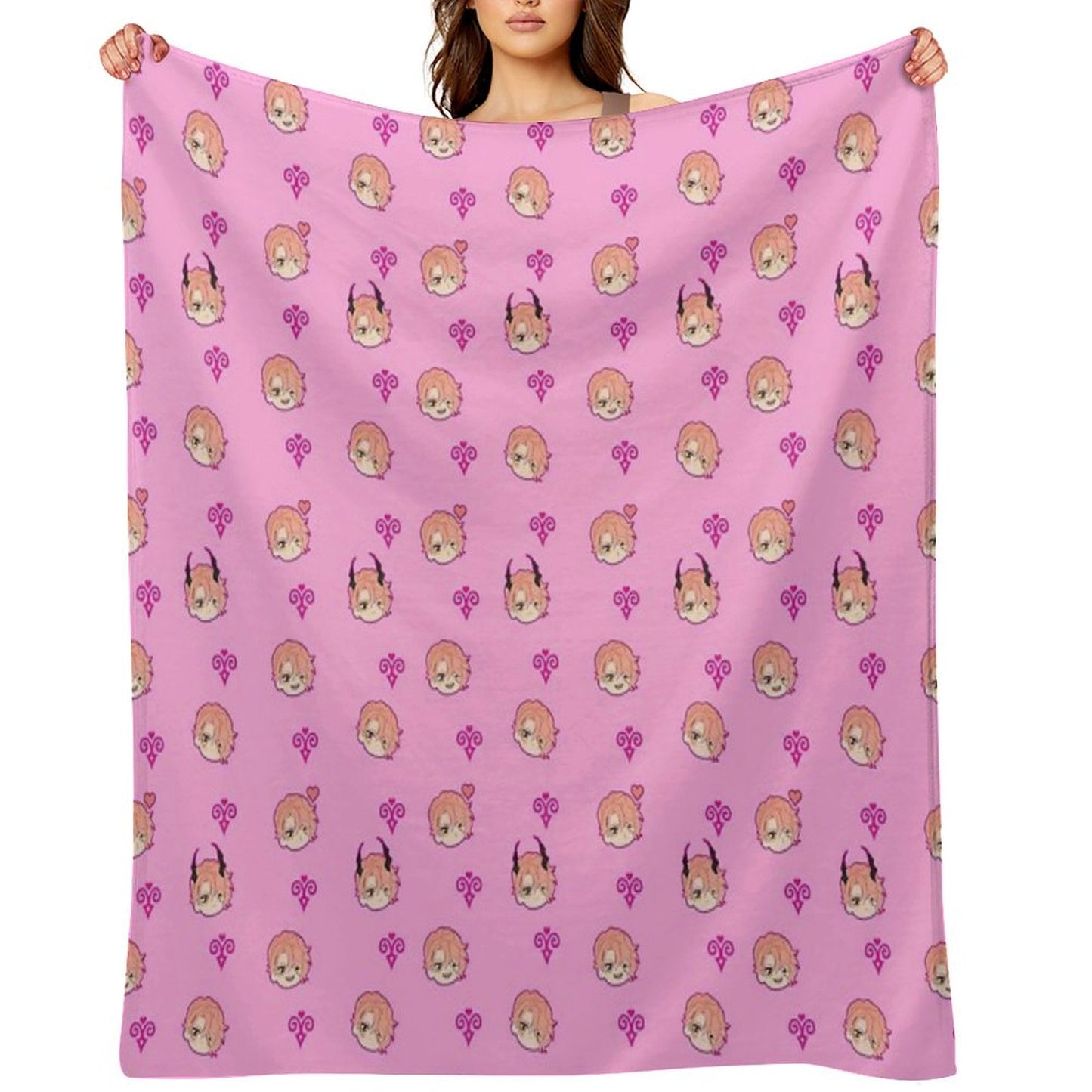 Obey Me - Asmo Pattern Throw Blanket