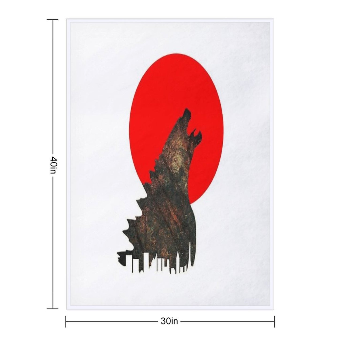Gojira Japan Throw Blanket