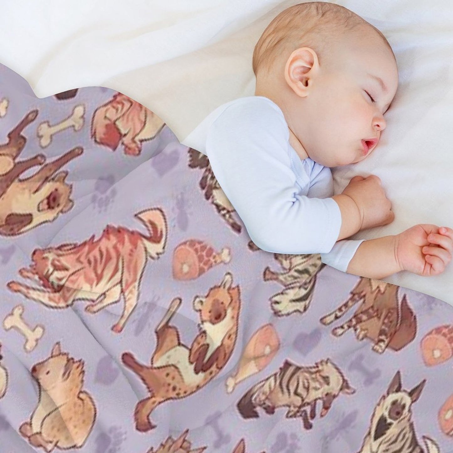 Hyenas in Lavender Throw Blanket